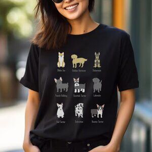 All Dog Breeds T-Shirt, Pet Collection Graphics Tee Shirt, Gift for Dog Lovers